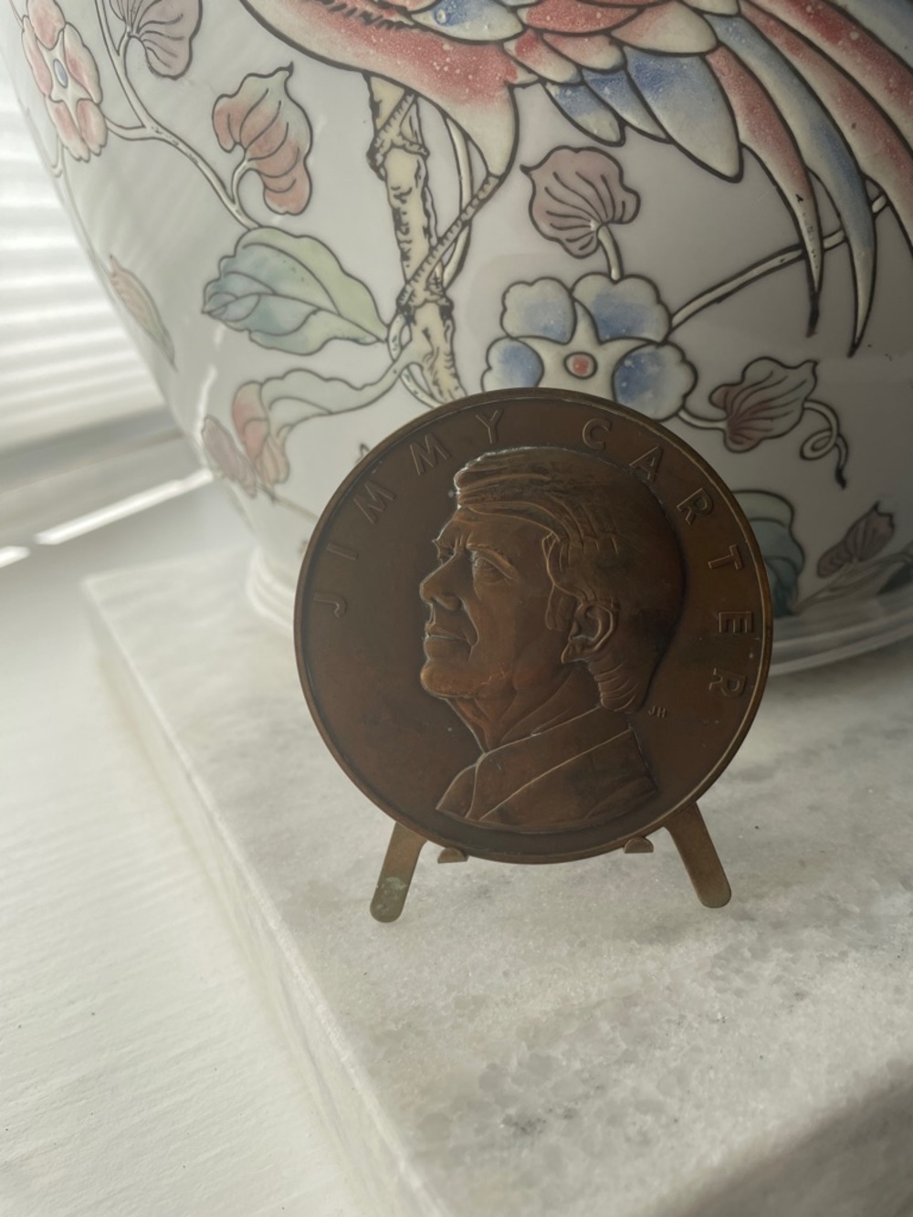 Jimmy Carter Bronze-Tone Commemorative Coin Plaque - Profile Portrait Sculpture